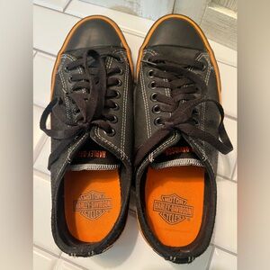 Harley-Davidson Men's Black and Orange Sneakers
